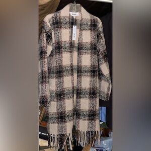 Steve Madden BB Dakota Plaid Jacket / Shacket w Fringe